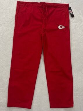 NWT NFL Team Apparel Sleepwear NFL Kansas City Chiefs Red Drawstring Pants Sz L